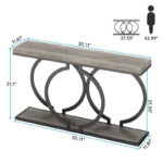 Gold Console Table, 55 inch Faux Marble Entryway Table Narrow Long Sofa Table - Image 10