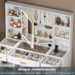 Makeup Vanity Set with Lights in 3 Colors Glass Desktop - Image 11