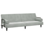 Velvet Sofa Bed with Armrests Couch Recliner Loveseat Folding Daybed - 80.7 x 35 x 27.6 - Image 3