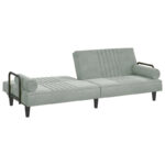 Velvet Sofa Bed with Armrests Couch Recliner Loveseat Folding Daybed - 80.7 x 35 x 27.6 - Image 6