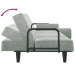 Velvet Sofa Bed with Armrests Couch Recliner Loveseat Folding Daybed - 80.7 x 35 x 27.6 - Image 8
