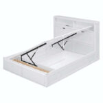 Wood Queen Size Hydraulic Platform Bed with Storage LED Headboard - Image 12