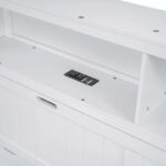 Wood Queen Size Hydraulic Platform Bed with Storage LED Headboard - Image 18