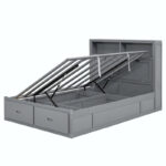 Wood Queen Size Hydraulic Platform Bed with Storage LED Headboard - Image 28