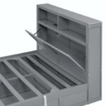 Wood Queen Size Hydraulic Platform Bed with Storage LED Headboard - Image 36