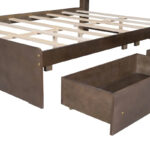 Wood Platform Bed with House-shaped Storage Headboard and 2 Drawer - Image 36