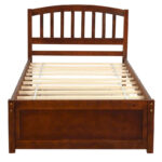 Twin size Platform Bed Wood Bed Frame with Trundle - Image 12