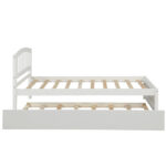 Twin size Platform Bed Wood Bed Frame with Trundle - Image 25