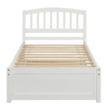 Twin size Platform Bed Wood Bed Frame with Trundle - Image 26