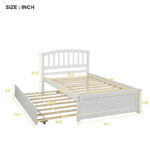 Twin size Platform Bed Wood Bed Frame with Trundle - Image 27