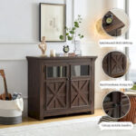 2 Doors Large Buffet Sideboard Dresser,Bar Wine Bar Storage Cabinet for Dining Room - Image 3