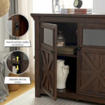 2 Doors Large Buffet Sideboard Dresser,Bar Wine Bar Storage Cabinet for Dining Room - Image 4