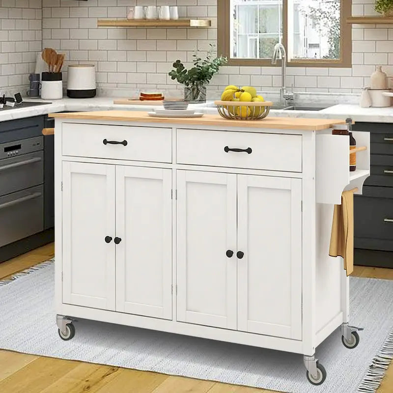 9404684828831_559477 Kitchen Island Cart with Solid Wood Top - Image 1