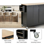 Kitchen Island Cart with Solid Wood Top - Image 6