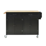Kitchen Island Cart with Solid Wood Top - Image 9