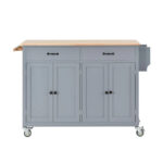 Kitchen Island Cart with Solid Wood Top - Image 14