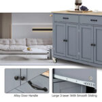 Kitchen Island Cart with Solid Wood Top - Image 16
