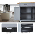 Kitchen Island Cart with Solid Wood Top - Image 17