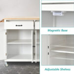 Kitchen Island Cart with Solid Wood Top - Image 23