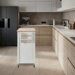 Kitchen Island Cart with Solid Wood Top - Image 25