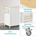Kitchen Island Cart with Solid Wood Top - Image 26