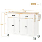 Kitchen Island Cart with Solid Wood Top - Image 27