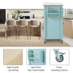 Kitchen Island Cart with Solid Wood Top - Image 29