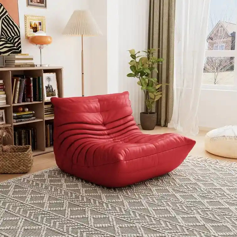 9406901518495_554229 Furgle Microfiber Leather Sofa Ergonomic Design Lazy Sofa Floor Sofa - Image 1