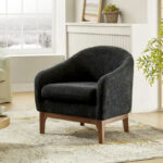 Augus Modern Boucle Accent Barrel Chair with Solid Wood Legs by - Image 38
