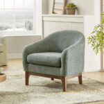 Augus Modern Boucle Accent Barrel Chair with Solid Wood Legs by - Image 39