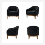 Augus Modern Boucle Accent Barrel Chair with Solid Wood Legs by - Image 12