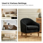 Augus Modern Boucle Accent Barrel Chair with Solid Wood Legs by - Image 13