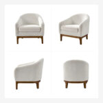 Augus Modern Boucle Accent Barrel Chair with Solid Wood Legs by - Image 19