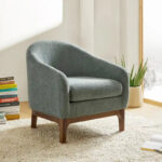 Augus Modern Boucle Accent Barrel Chair with Solid Wood Legs by - Image 23