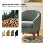 Augus Modern Boucle Accent Barrel Chair with Solid Wood Legs by - Image 25