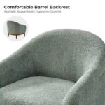 Augus Modern Boucle Accent Barrel Chair with Solid Wood Legs by - Image 26