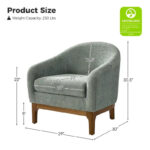 Augus Modern Boucle Accent Barrel Chair with Solid Wood Legs by - Image 28