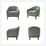 Augus Modern Boucle Accent Barrel Chair with Solid Wood Legs by - Image 29