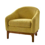 Augus Modern Boucle Accent Barrel Chair with Solid Wood Legs by - Image 32
