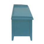 HomeRoots 43 Teal Blue Solid Wood Storage Bench with Drawers - 43 - Image 5