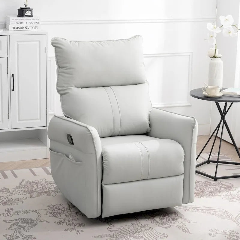 9414209667231_554908 Modern PU Leather Rocker Seating Glider Swivel Recliner Chair - Image 1
