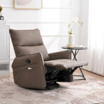 Modern PU Leather Rocker Seating Glider Swivel Recliner Chair - Image 9