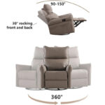 Modern PU Leather Rocker Seating Glider Swivel Recliner Chair - Image 11