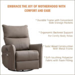 Modern PU Leather Rocker Seating Glider Swivel Recliner Chair - Image 12