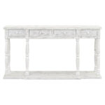 Retro Senior Console Table for Hallway Living Room Bedroom with 4 Front Facing Storage Drawers and 1 Shelf - Image 12