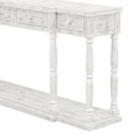 Retro Senior Console Table for Hallway Living Room Bedroom with 4 Front Facing Storage Drawers and 1 Shelf - Image 18