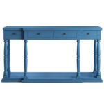 Retro Senior Console Table for Hallway Living Room Bedroom with 4 Front Facing Storage Drawers and 1 Shelf - Image 21