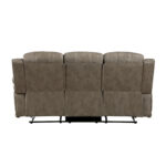 Bento 84 Inch Double Manual Recliner Sofa, Sandy Brown Polished Microfiber - Image 5