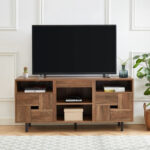 60 Wood Media Console TV Stand Classic Entertainment Center - Image 6