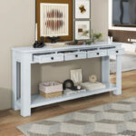 Console Table/Sofa Table with Storage Drawers and Bottom Shelf for Entryway Hallway - Image 39